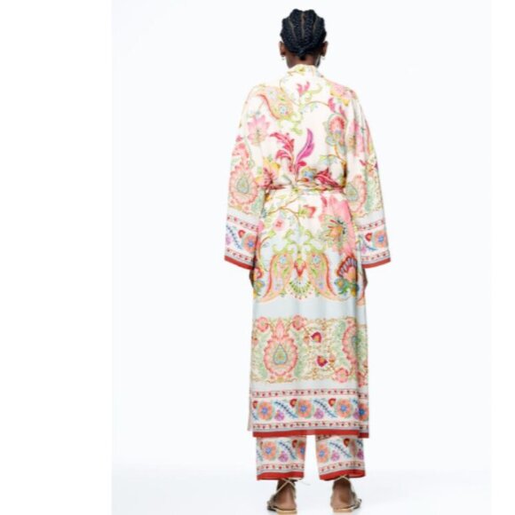 ZARA - PRINTED KIMONO WITH BELT - S - 7864/029/330 - Picture 4 of 12